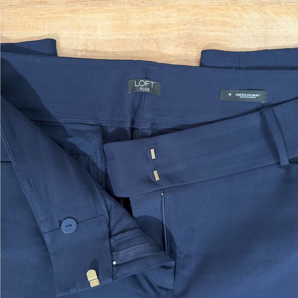 LOFT Plus Blue Marisa Dress Pants - Picture 3 of 4